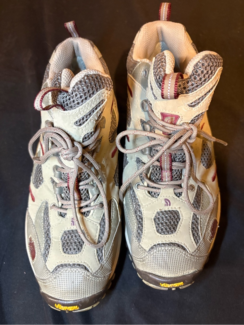 The North Face Beige Gray Athletic Hiking Shoes